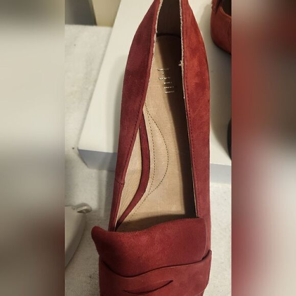 NEW J.Jill "Juliette" Red Suede Kiltie Front Heeled Loafers Sz.10 MSRP $130 - Picture 5 of 8